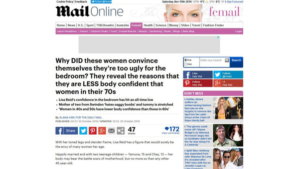 Women in their 40's and 50's have less body confidence in the bedroom than women in their 60's and 70's - Daily Mail