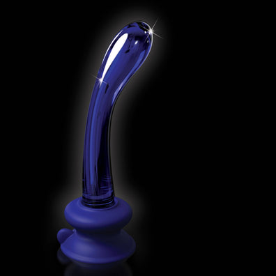 Icicles No 89 Blue Glass Dildo With Suction Cup