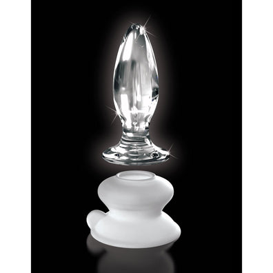 Icicles No 91 Clear Glass Butt Plug With Suction Cup