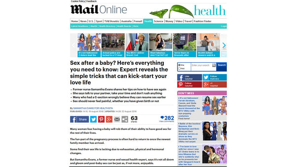 Sex after a baby - Daily Mail