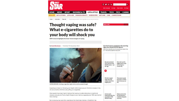 Vaping- what e-cigarettes can do to your body -Daily Star