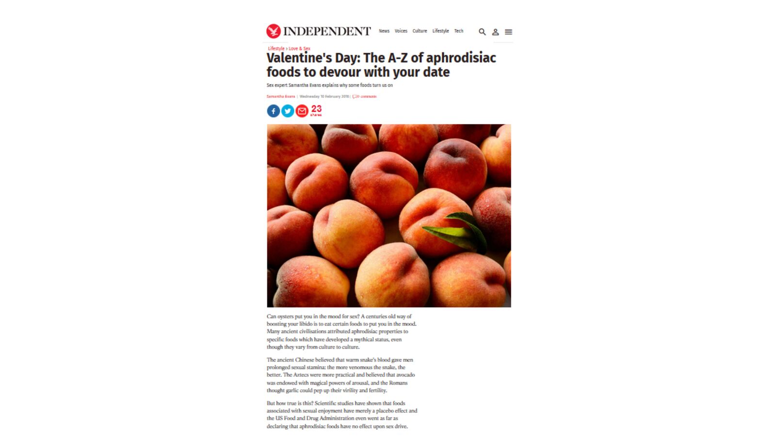 The A-Z of Aphrodisiac Foods for Valentines Day - The Independent