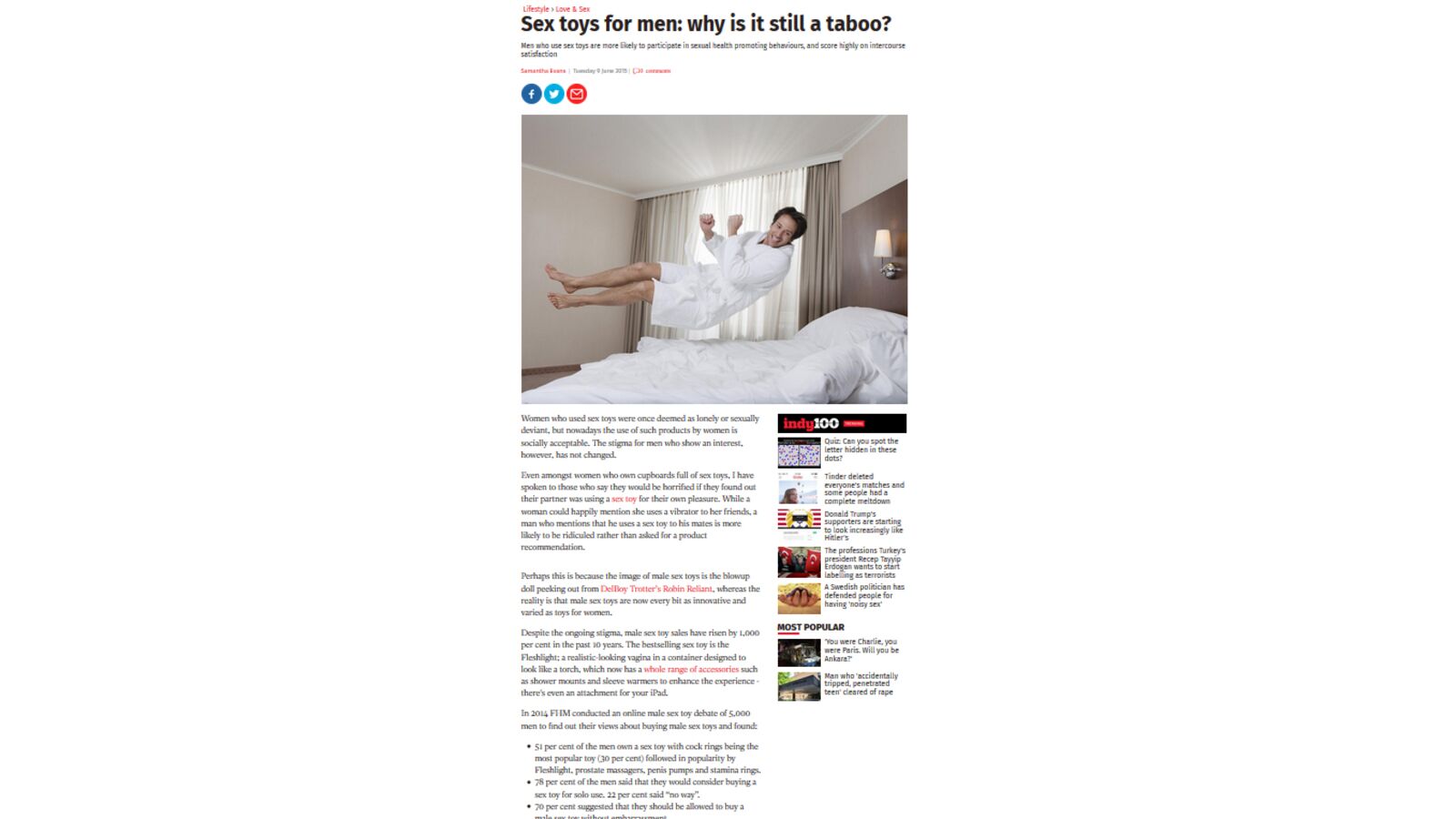 The Taboo of Male Sex Toys - The Independent