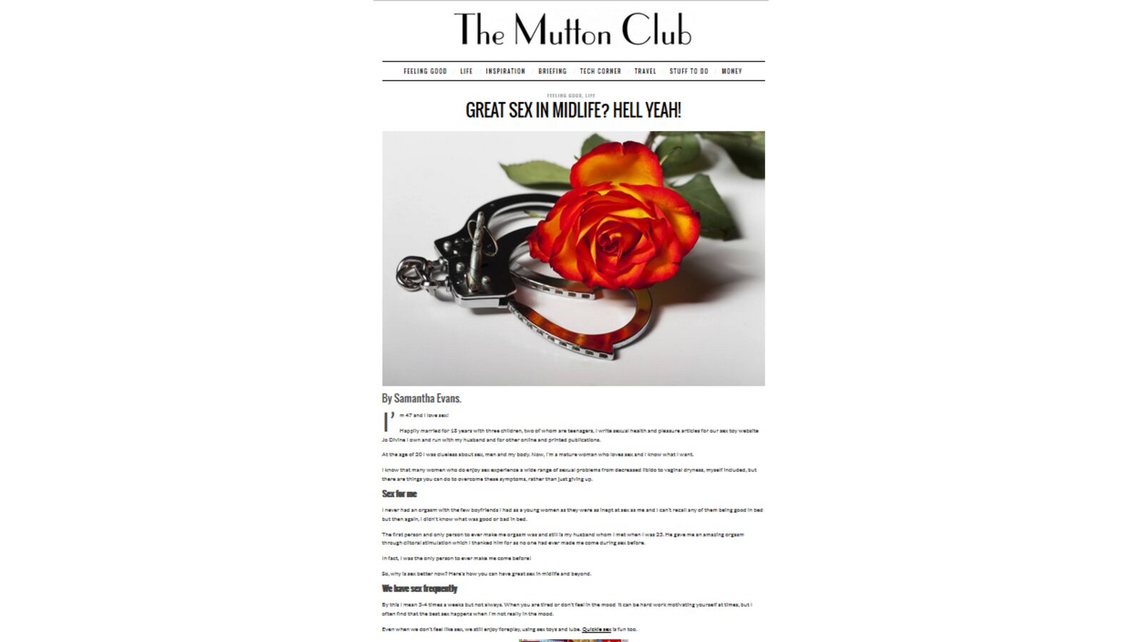 Great Sex in Mid-Life - The Mutton Club