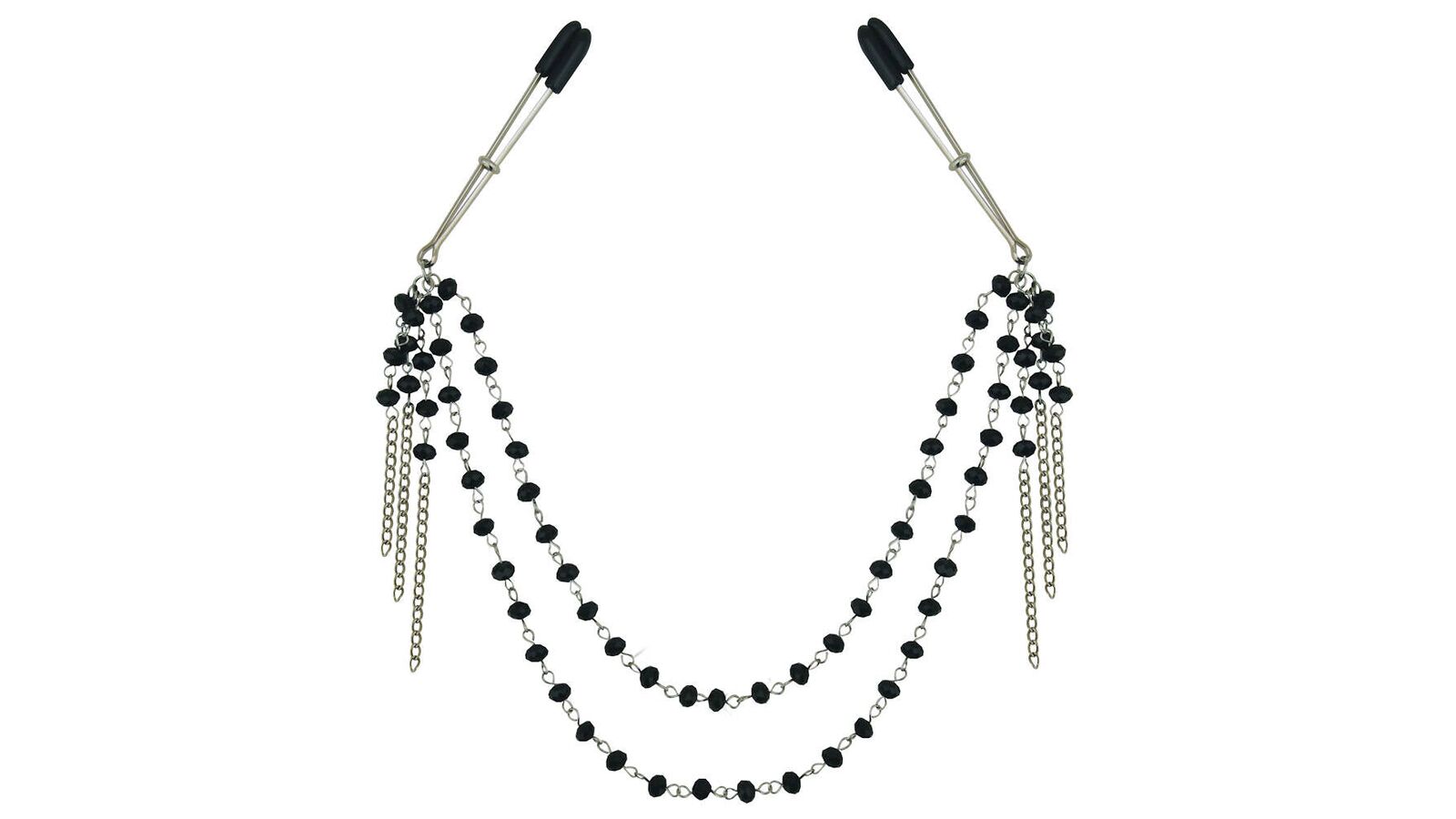 Sportsheets Sincerely Black Jewelled Nipple Clips