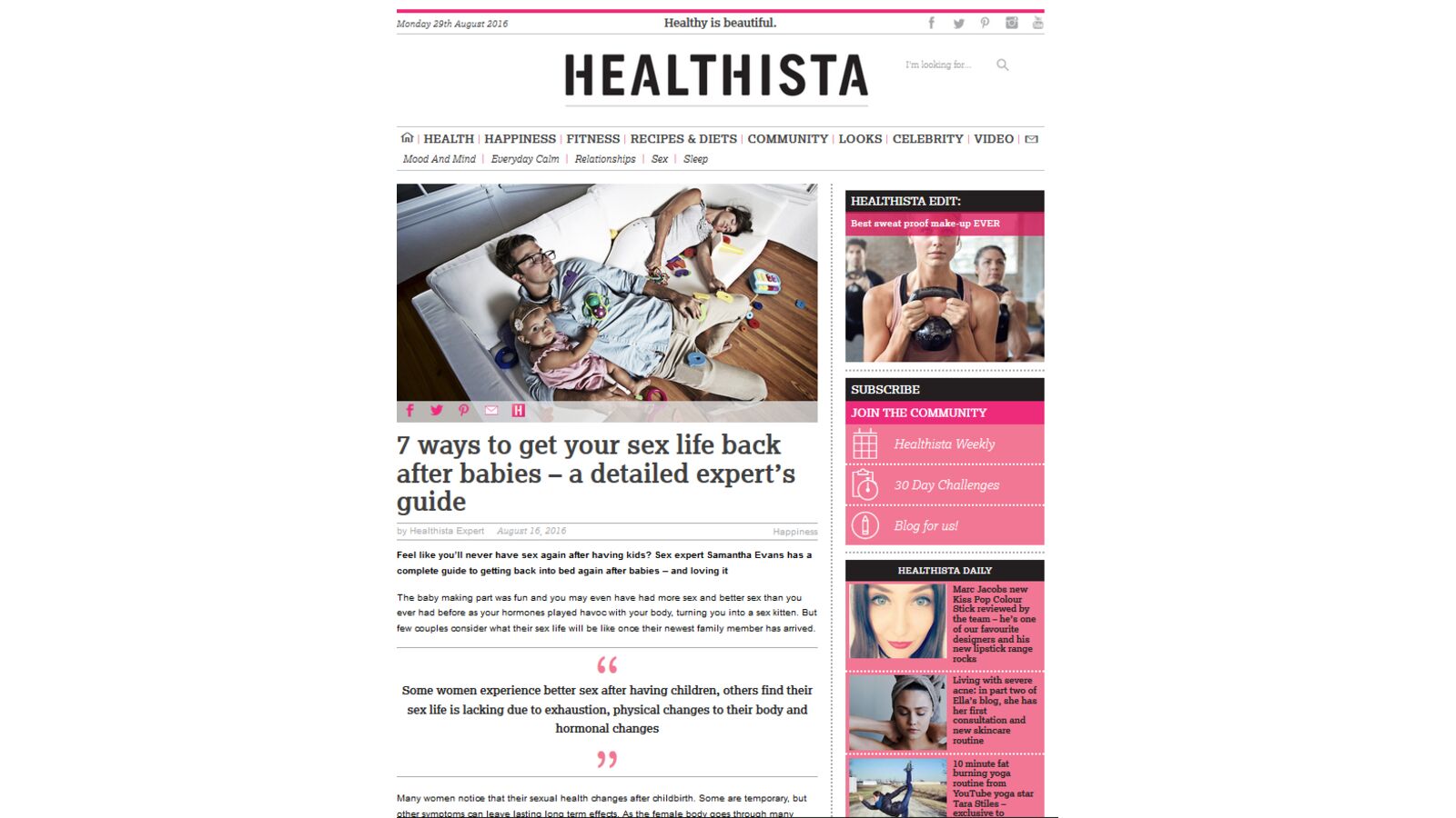 7 ways to get your sex life back after babies - Healthista