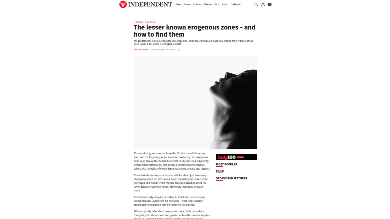 The lesser known erogenous zones and how to find them - The Independent