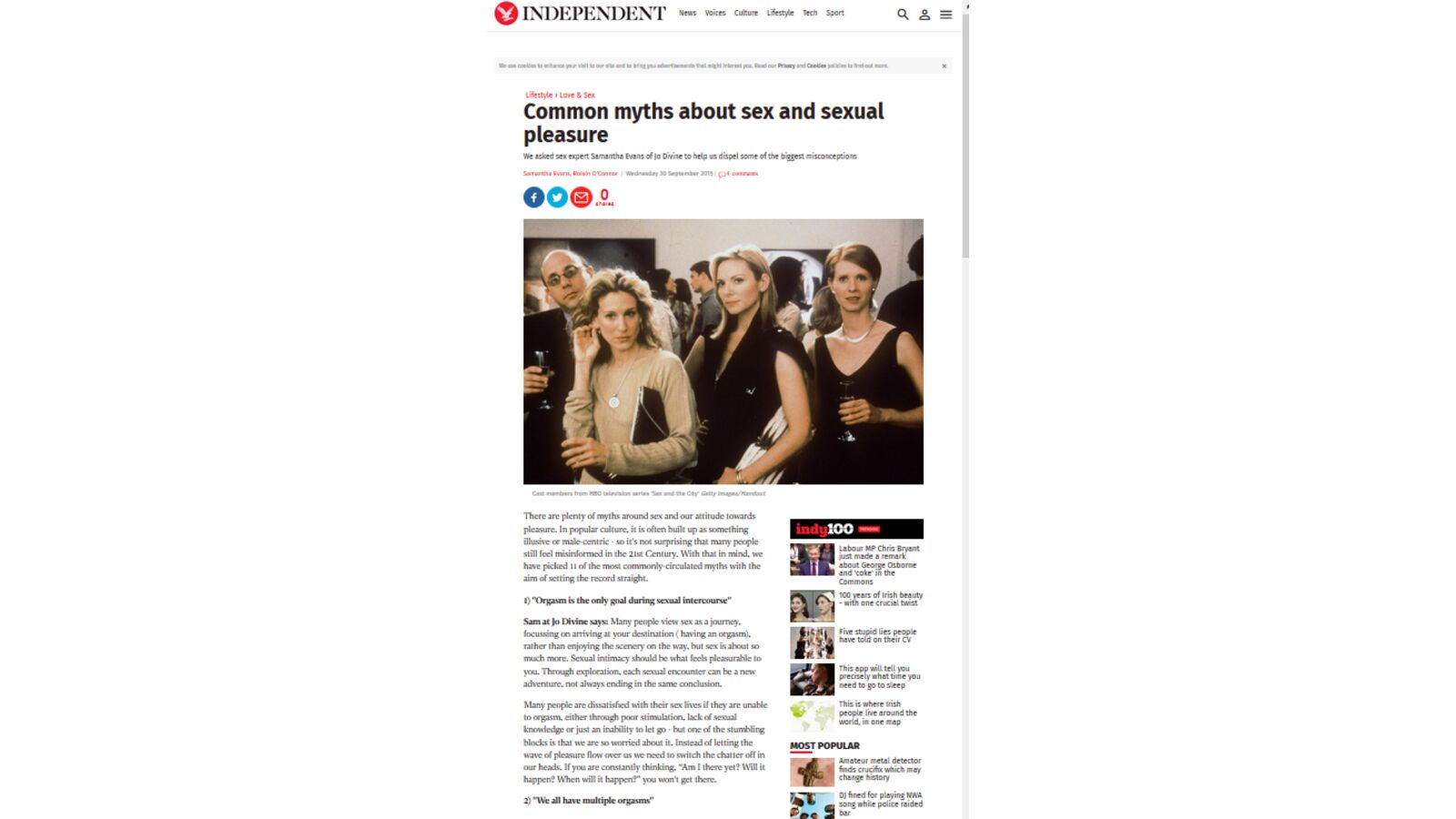 Common myths about sex and sexual pleasure - The Independent