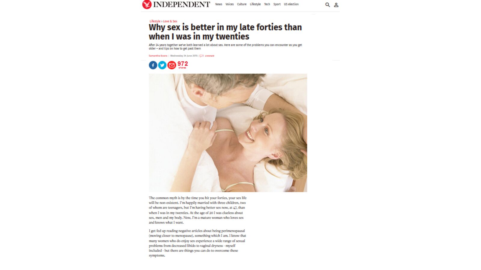 Enjoying better sex in my late 40's - The Independent