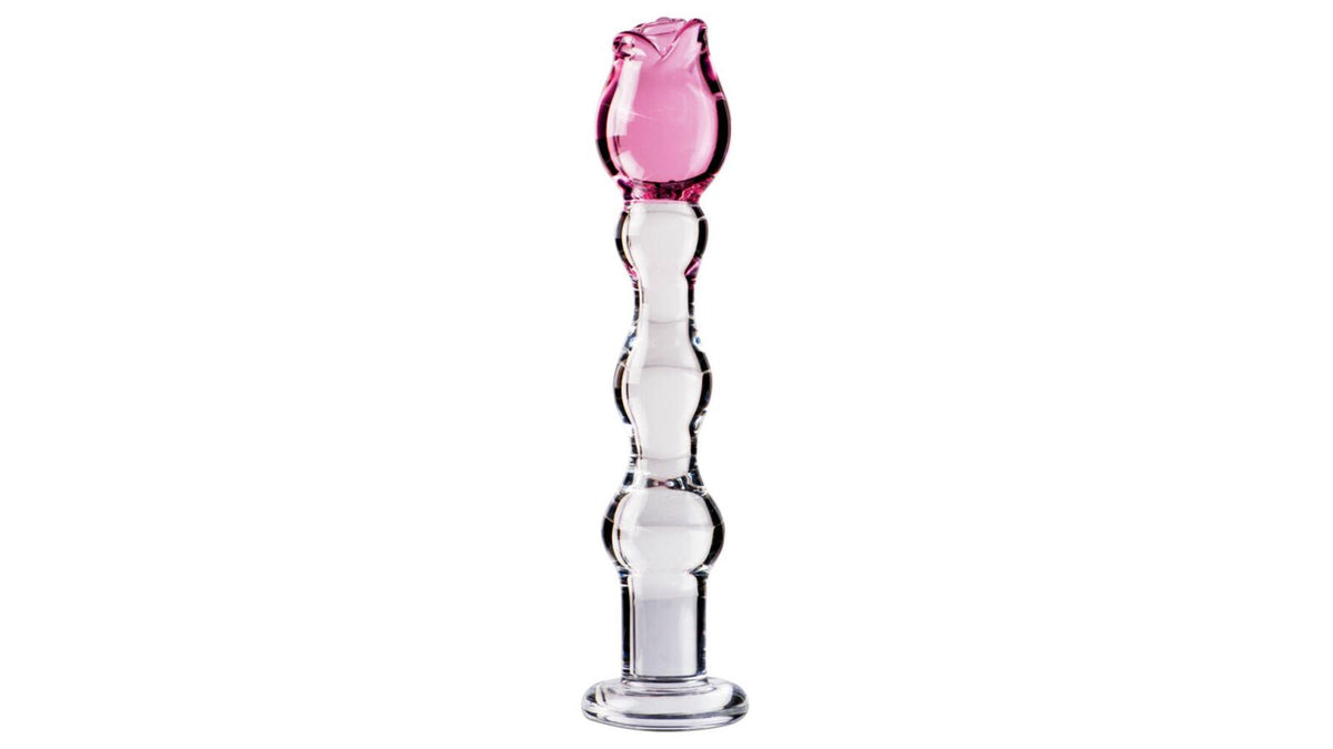 Icicles No 12 Rosebud Glass Dildo