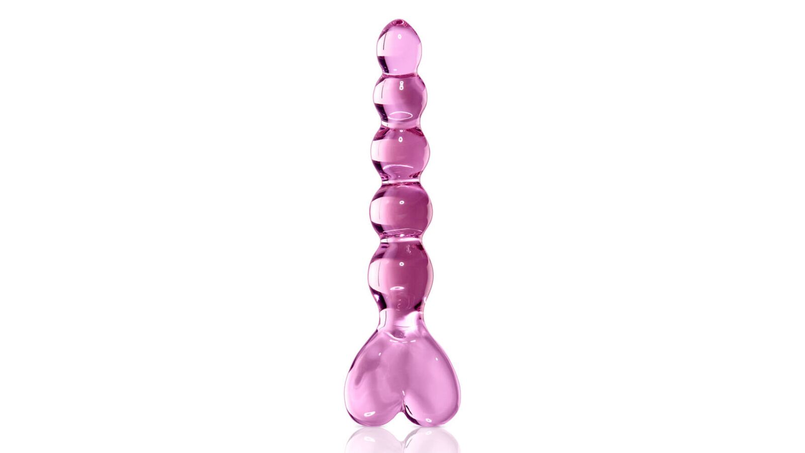 Icicles No 43 Pink Heart Glass Dildo