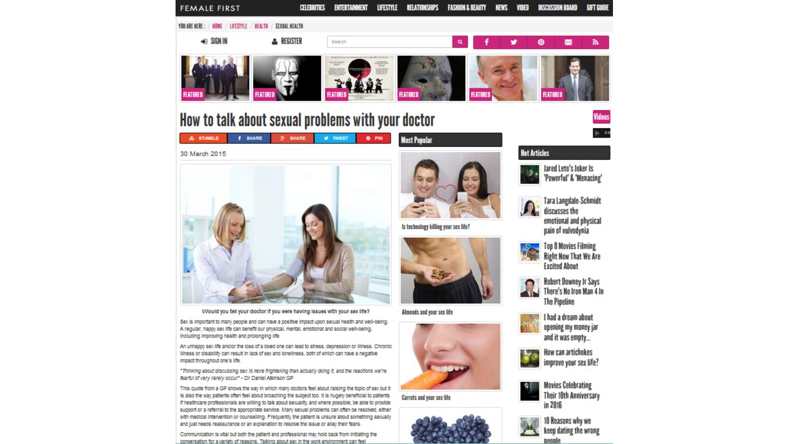 How to talk about sexual problems with your Doctor - Female First