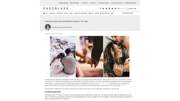5 Signs Your Relationship Is Built To Last - Sheerluxe