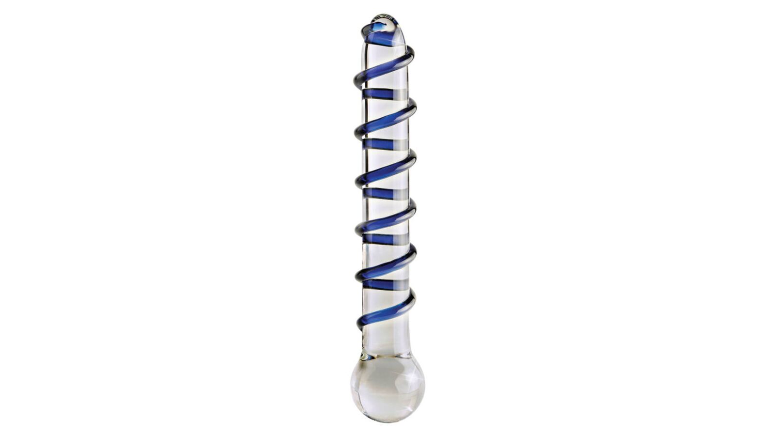 Icicles No 3 Blue Spiral Glass Dildo