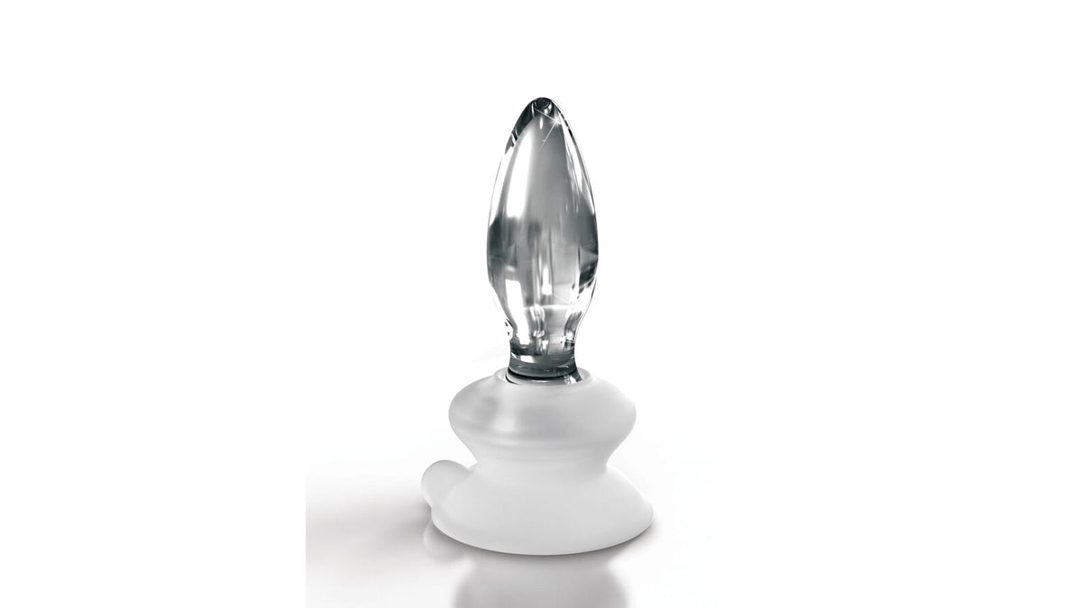 Icicles No 91 Clear Glass Butt Plug With Suction Cup
