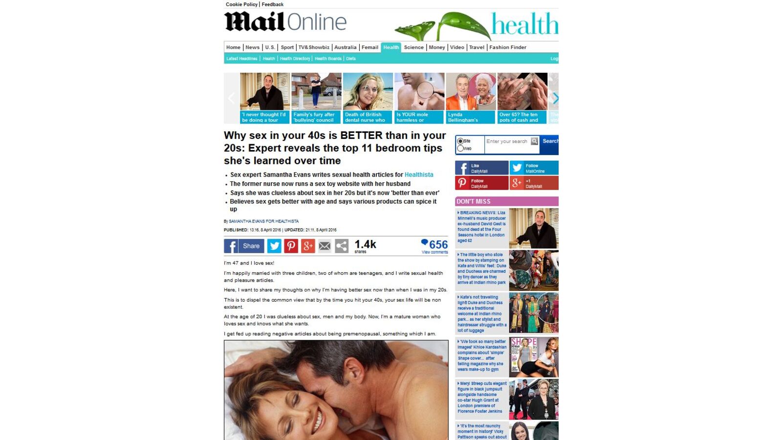 11 reasons why I'm having better sex in my 40's than I did in my 20's- Daily Mail