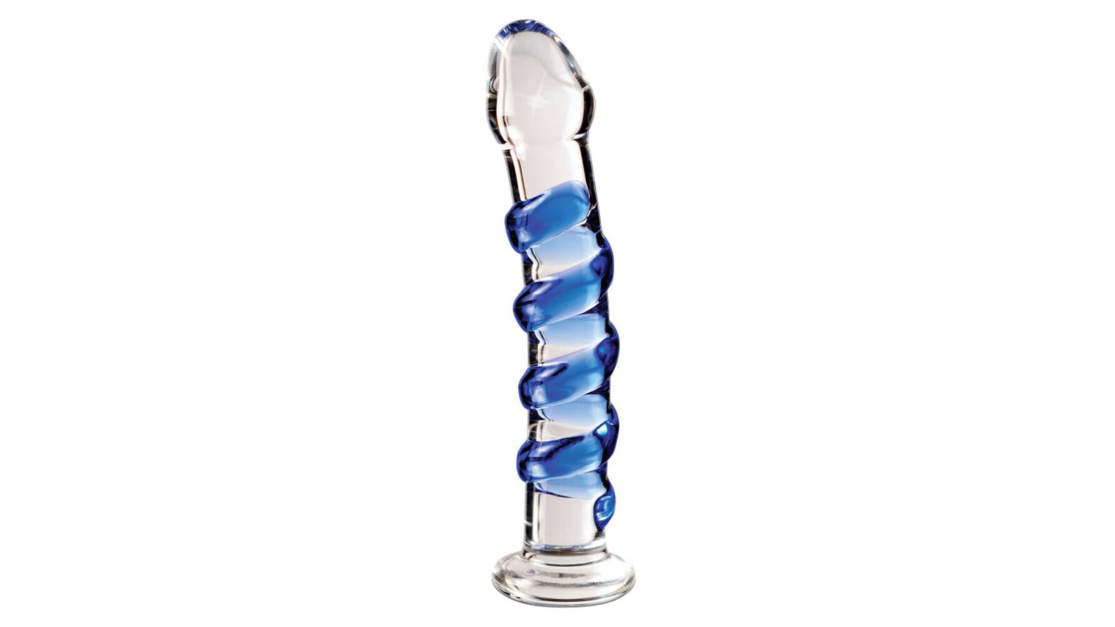 Icicles No 5 Fat Blue Spiral Glass Dildo