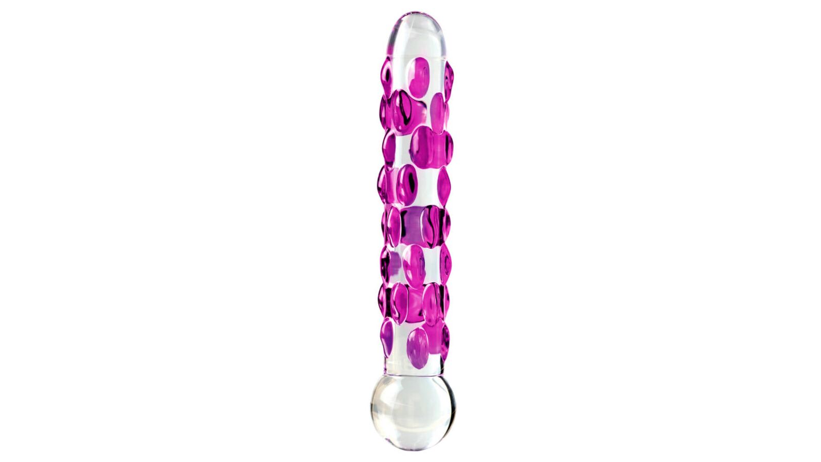 Icicles No 7 Pink Bumps Glass Dildo