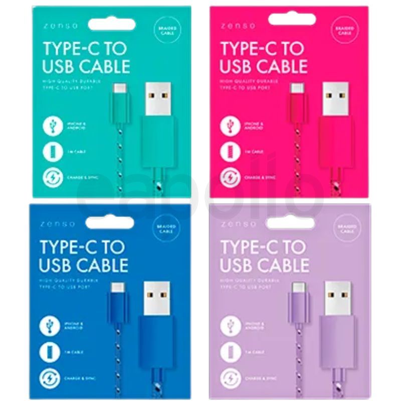 Zenso Braided Cable USB-A to USB-C Cable
