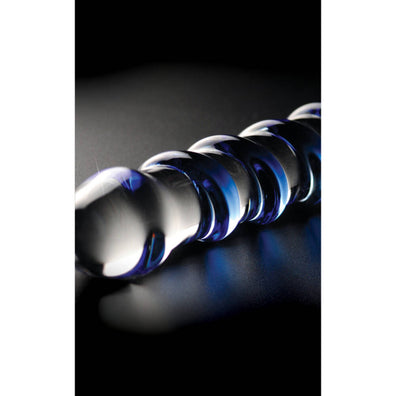 Icicles No 5 Fat Blue Spiral Glass Dildo