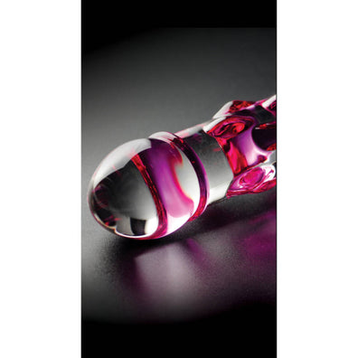 Icicles No 6 Pink Bumps Glass Dildo