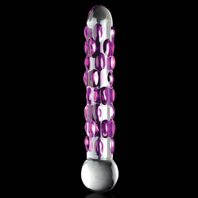 Icicles No 7 Pink Bumps Glass Dildo