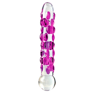 Icicles No 7 Pink Bumps Glass Dildo