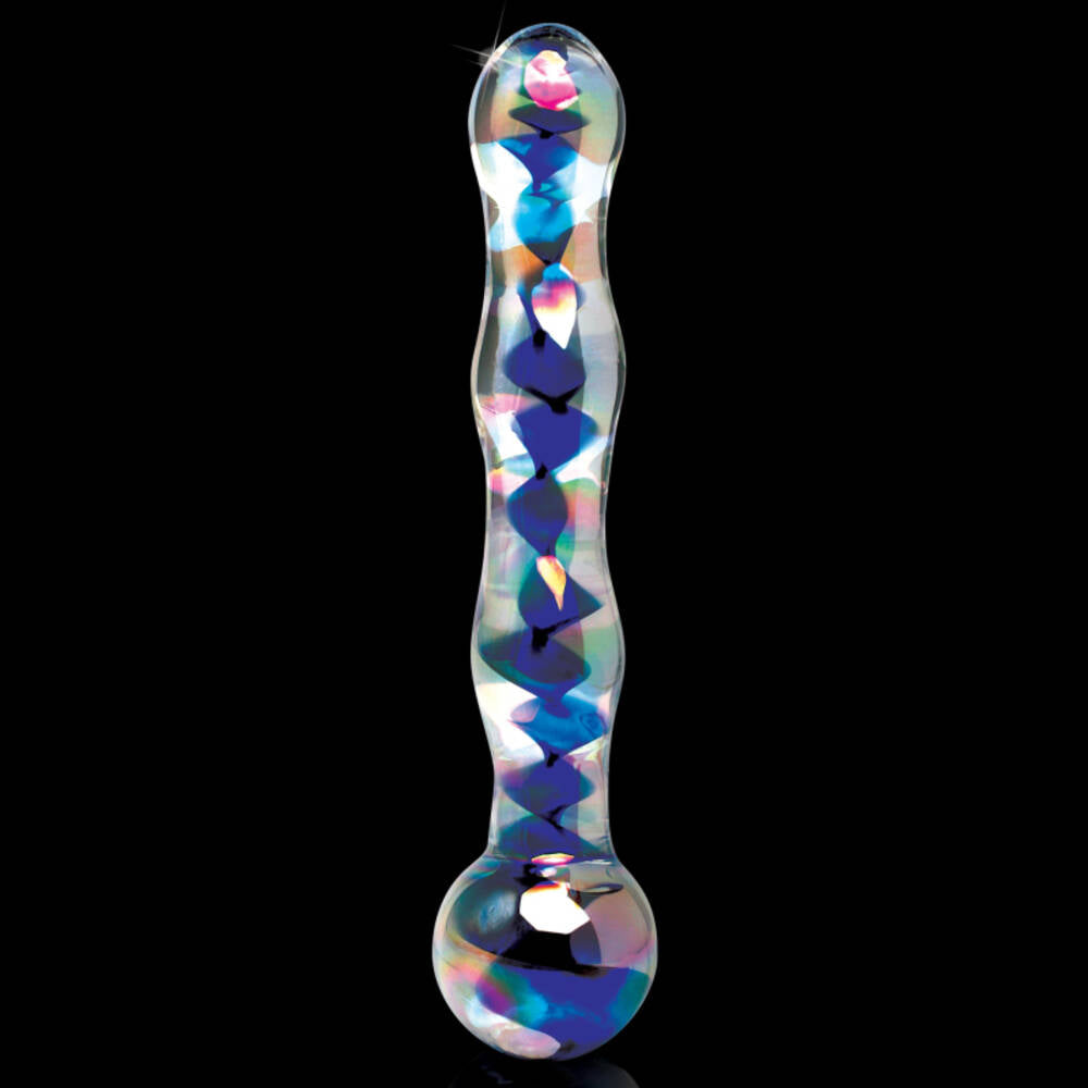 Icicles No 8 Blue Wave Glass Dildo