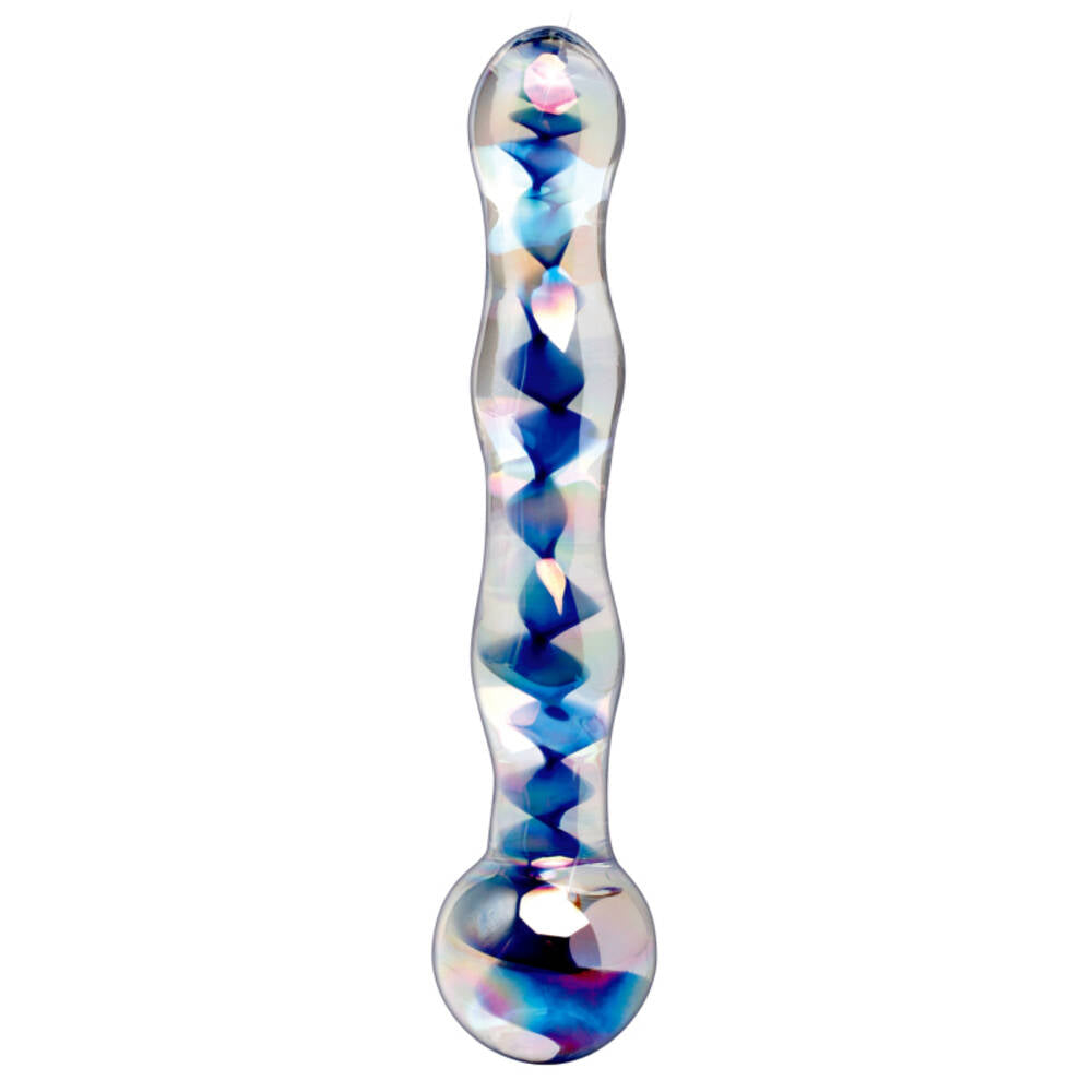 Icicles No 8 Blue Wave Glass Dildo