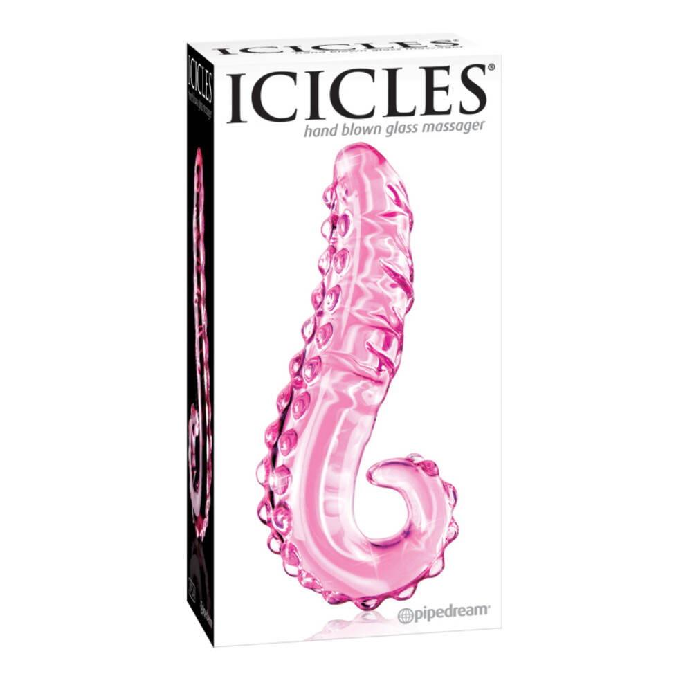 Icicles No 24 Pink Tentacle Glass Dildo