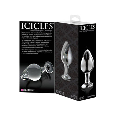 Icicles No 25 Fat Clear Glass Dildo Butt Plug