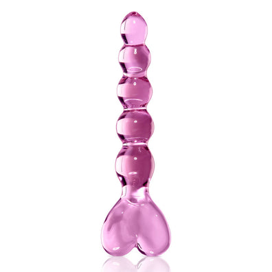 Icicles No 43 Pink Heart Glass Dildo