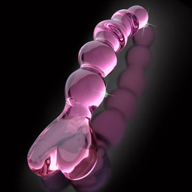 Icicles No 43 Pink Heart Glass Dildo