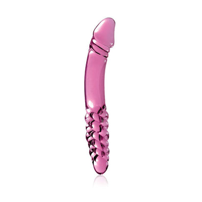 Icicles No 57 Dual Phallic Ribbed Pink Glass Dildo