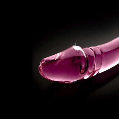 Icicles No 57 Dual Phallic Ribbed Pink Glass Dildo