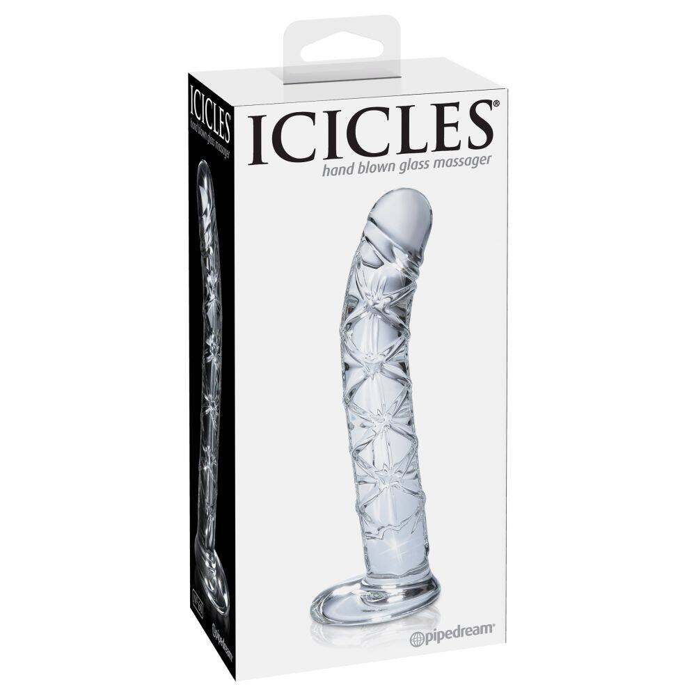 Icicles No 60 Textured Realistic Glass Dildo