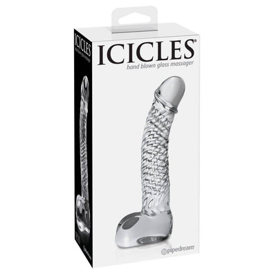 Icicles No 61 Textured Realistic Glass Dildo