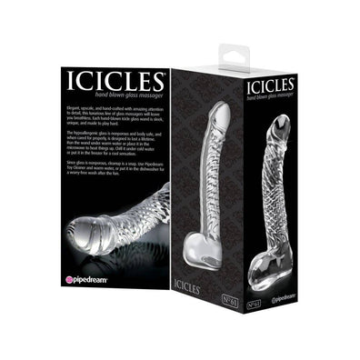 Icicles No 61 Textured Realistic Glass Dildo