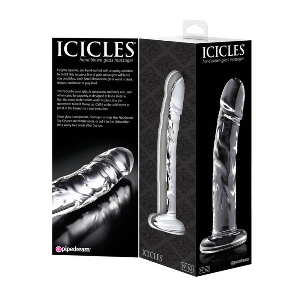 Icicles No 62 Clear Realistic Glass Dildo