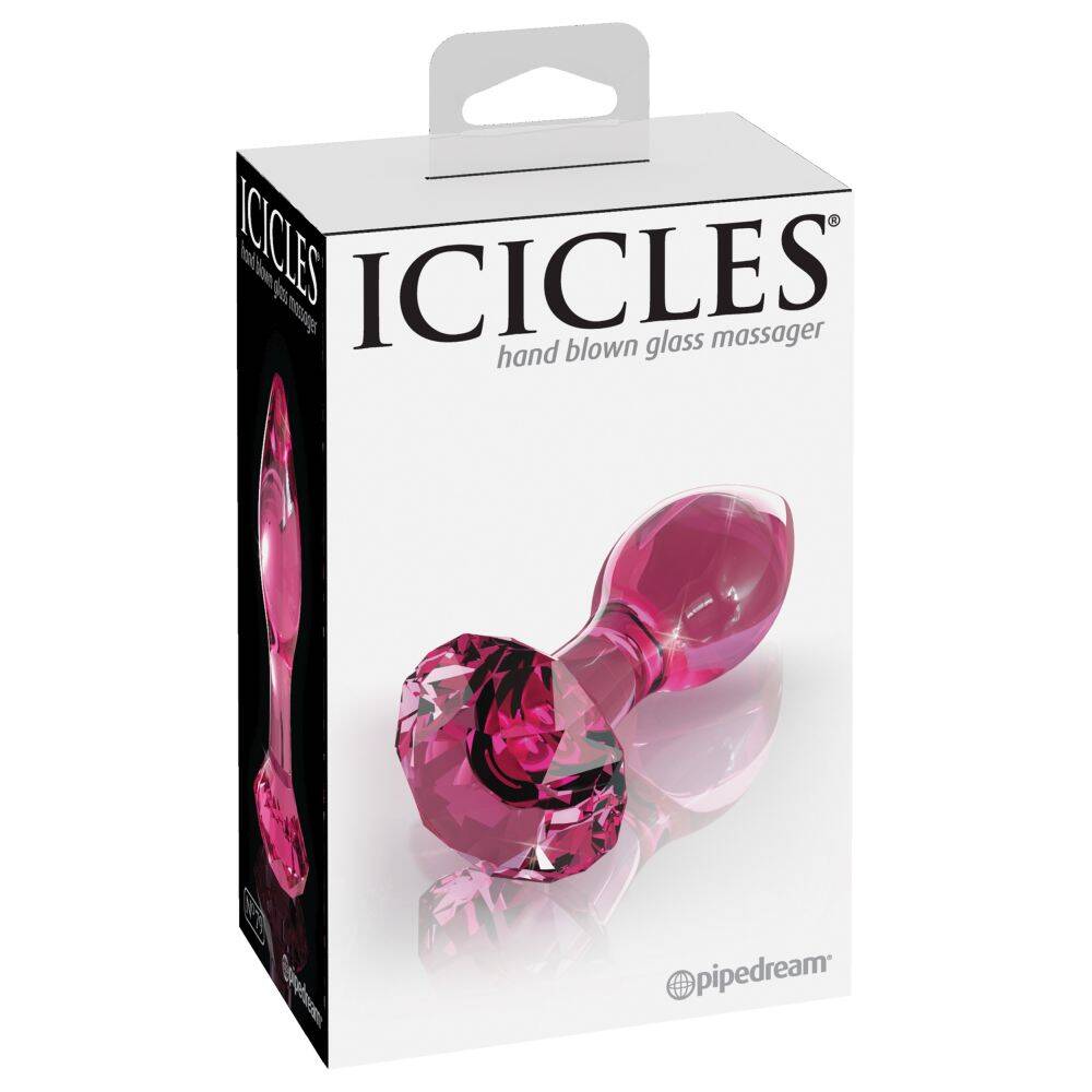Icicles No 79 Pink Glass Crystal Anal Plug