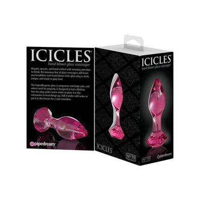 Icicles No 79 Pink Glass Crystal Anal Plug