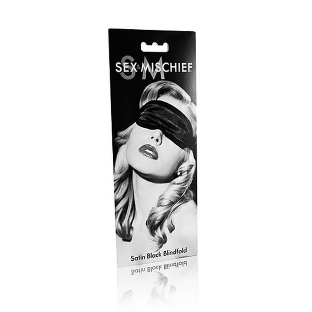 Sex And Mischief Satin Blindfold - Black