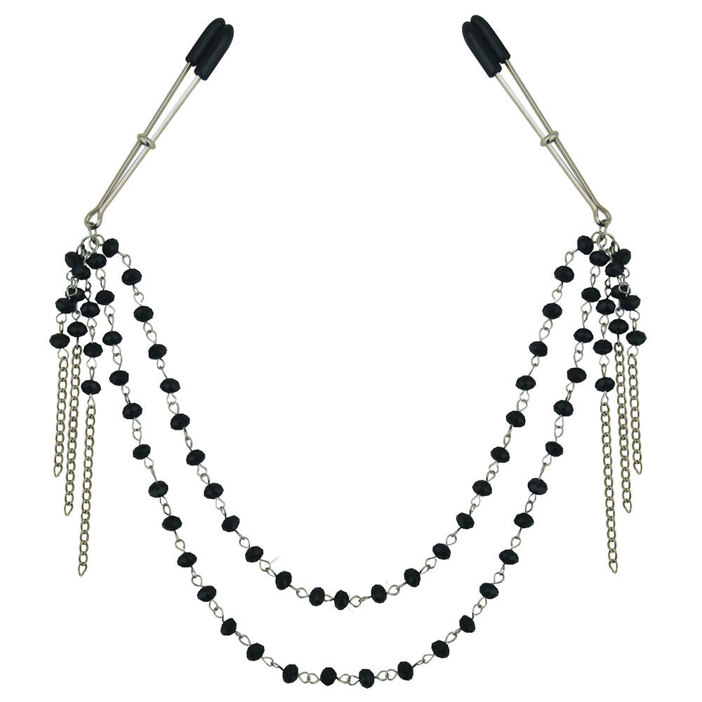Sportsheets Sincerely Black Jewelled Nipple Clips