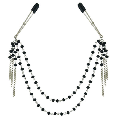 Sportsheets Sincerely Black Jewelled Nipple Clips