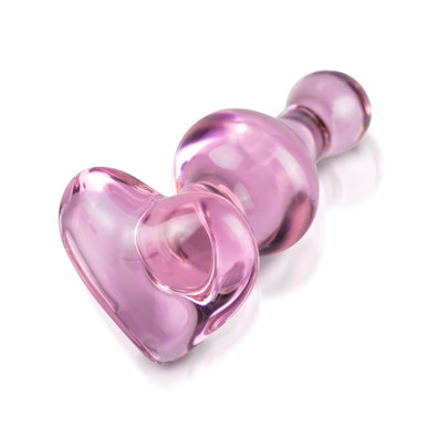 Icicles No 75 Pink Heart Glass Butt Plug