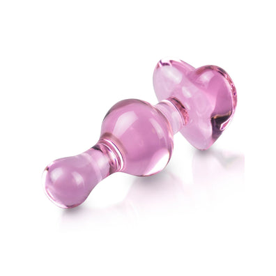 Icicles No 75 Pink Heart Glass Butt Plug