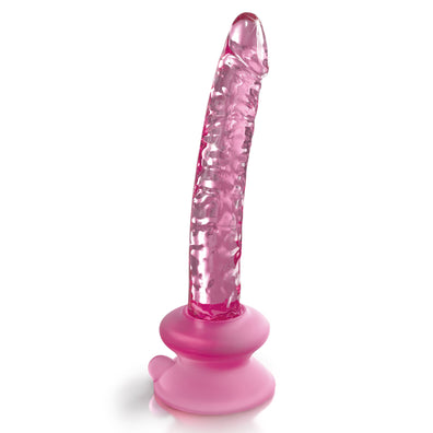 Icicles No 86 Phallic Pink Glass Dildo With Suction Cup