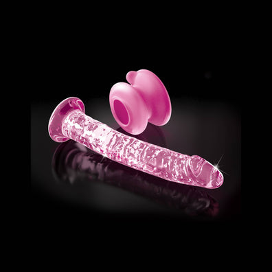 Icicles No 86 Phallic Pink Glass Dildo With Suction Cup