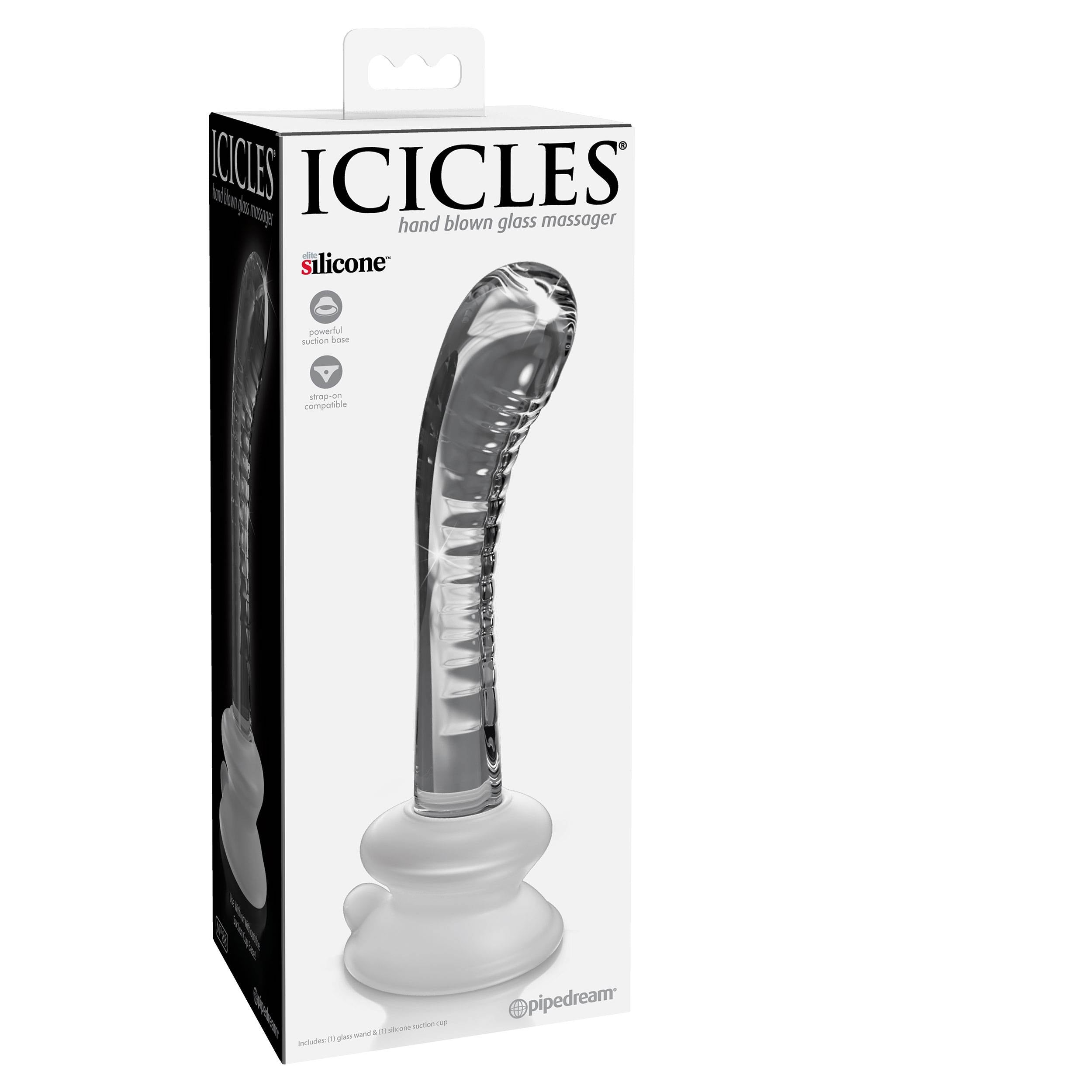 Icicles No 88 Clear Glass Dildo With Suction Cup