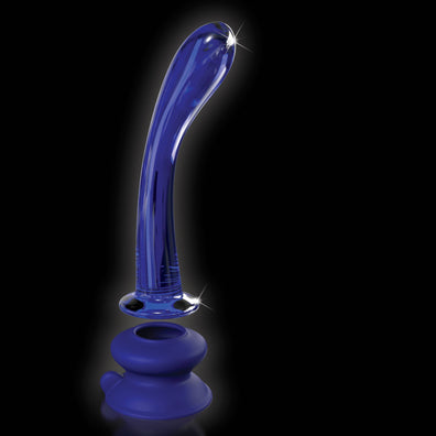 Icicles No 89 Blue Glass Dildo With Suction Cup